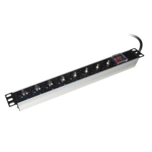Multipresa 8 Posti Con Interruttore per Armadio Rack 19"